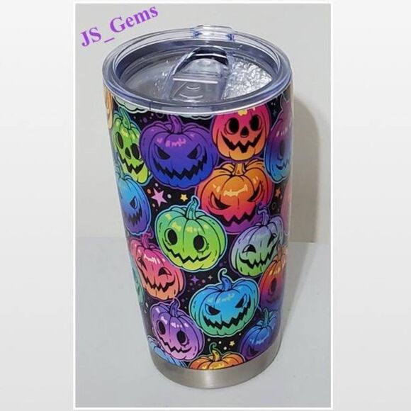 Large Colorful Pumpkin Halloween Tumbler - Picture 1 of 9